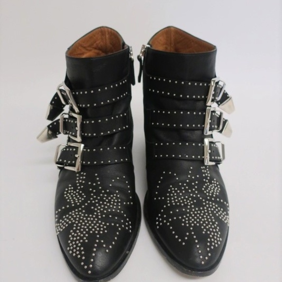 Chloe Susanna Ankle Boots Black/Silver Studded - Picture 2 of 8